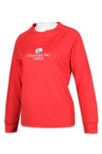 T956 訂製紅色印花logo T恤 高爾夫球 公開賽 職員制服 T恤生產商    紅色